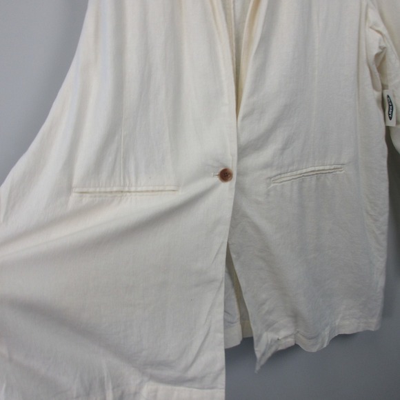 Old Navy Oversized Blazer Women XXL Ivory Linen Coastal Grandma Beach Casual 512 - Picture 7 of 12